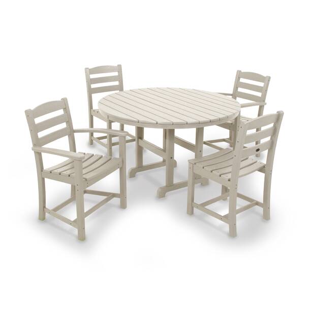 Polywood® Lakeside 5 Piece Round Farmhouse Side Chair Dining Set